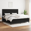 vidaXL fekete szövet rugós ágy matraccal 200 x 200 cm