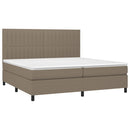 vidaXL tópszínű szövet rugós ágy matraccal 200 x 200 cm