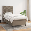 vidaXL tópszínű szövet rugós ágy matraccal 90 x 200 cm