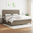 vidaXL tópszínű szövet rugós ágy matraccal 200 x 200 cm