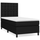vidaXL fekete szövet rugós ágy matraccal 90x190 cm