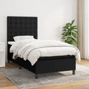 vidaXL fekete szövet rugós ágy matraccal 90x200 cm