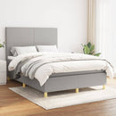 vidaXL világosszürke szövet rugós ágy matraccal 140 x 190 cm