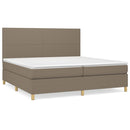vidaXL tópszínű szövet rugós ágy matraccal 200 x 200 cm