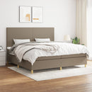vidaXL tópszínű szövet rugós ágy matraccal 200 x 200 cm