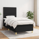 vidaXL fekete szövet rugós ágy matraccal 90x190 cm