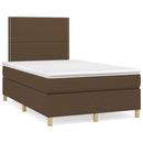 vidaXL sötétbarna szövet rugós ágy matraccal 120 x 200 cm