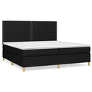 vidaXL fekete szövet rugós ágy matraccal 200 x 200 cm