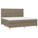 vidaXL tópszínű szövet rugós ágy matraccal 200 x 200 cm