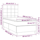 vidaXL sötétbarna szövet rugós ágy matraccal 80 x 200 cm