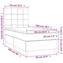 vidaXL fekete szövet rugós ágy matraccal 90x200 cm
