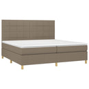 vidaXL tópszínű szövet rugós ágy matraccal 200 x 200 cm