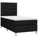 vidaXL fekete szövet rugós ágy matraccal 90x190 cm