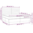 vidaXL fekete szövet rugós ágy matraccal 200 x 200 cm