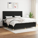 vidaXL fekete szövet rugós ágy matraccal 200 x 200 cm