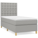 vidaXL világosszürke szövet rugós ágy matraccal 90 x 200 cm