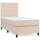 vidaXL cappuccino színű műbőr rugós ágy matraccal 80 x 200 cm