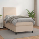 vidaXL cappuccino színű műbőr rugós ágy matraccal 100 x 200 cm