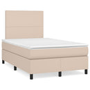 vidaXL cappuccino színű műbőr rugós ágy matraccal 120 x 200 cm