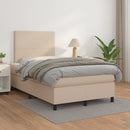 vidaXL cappuccino színű műbőr rugós ágy matraccal 120 x 200 cm
