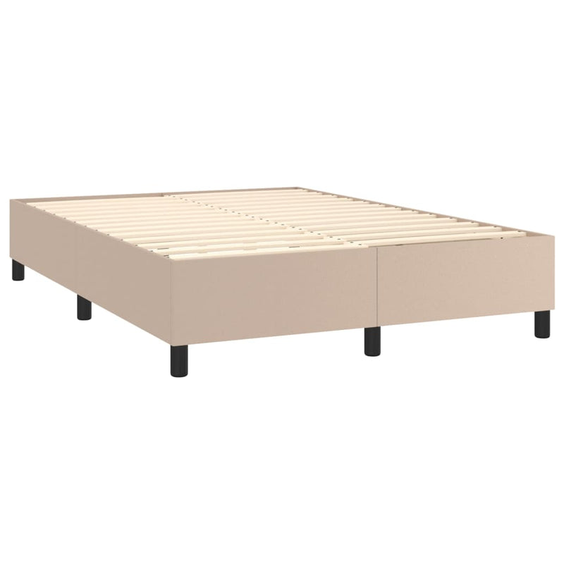 vidaXL cappuccino színű műbőr rugós ágy matraccal 140 x 200 cm