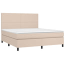 vidaXL cappuccino színű műbőr rugós ágy matraccal 160 x 200 cm