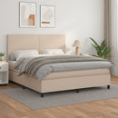 vidaXL cappuccino színű műbőr rugós ágy matraccal 160 x 200 cm