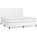 vidaXL fehér műbőr rugós ágy matraccal 200 x 200 cm