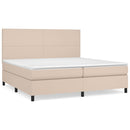vidaXL cappuccino színű műbőr rugós ágy matraccal 200 x 200 cm