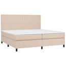 vidaXL cappuccino színű műbőr rugós ágy matraccal 200 x 200 cm