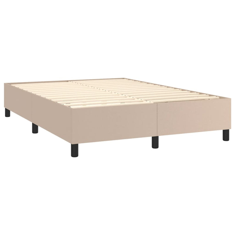 vidaXL cappuccino színű műbőr rugós ágy matraccal 140 x 200 cm