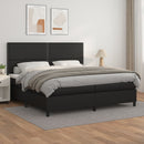 vidaXL fehér műbőr rugós ágy matraccal 200 x 200 cm