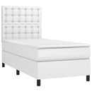 vidaXL fehér műbőr rugós ágy matraccal 80 x 200 cm