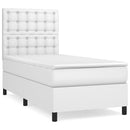 vidaXL fehér műbőr rugós ágy matraccal 100 x 200 cm