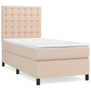 vidaXL cappuccino színű műbőr rugós ágy matraccal 100 x 200 cm