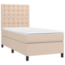 vidaXL cappuccino színű műbőr rugós ágy matraccal 100 x 200 cm