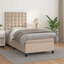 vidaXL cappuccino színű műbőr rugós ágy matraccal 100 x 200 cm