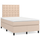 vidaXL cappuccino színű műbőr rugós ágy matraccal 120 x 200 cm
