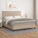 vidaXL cappuccino színű műbőr rugós ágy matraccal 180 x 200 cm