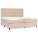 vidaXL cappuccino színű műbőr rugós ágy matraccal 200 x 200 cm
