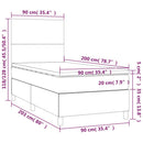 vidaXL világosszürke bársony rugós ágy matraccal 90 x 200 cm