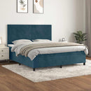 vidaXL sötétkék bársony rugós ágy matraccal 180x200 cm