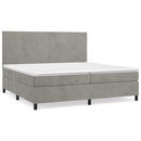 vidaXL világosszürke bársony rugós ágy matraccal 200x200 cm