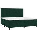 vidaXL sötétzöld bársony rugós ágy matraccal 200x200 cm