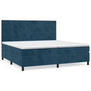 vidaXL sötétkék bársony rugós ágy matraccal 200x200 cm