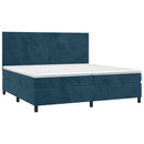 vidaXL sötétkék bársony rugós ágy matraccal 200x200 cm