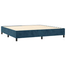 vidaXL sötétkék bársony rugós ágy matraccal 200x200 cm