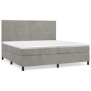 vidaXL világosszürke bársony rugós ágy matraccal 200x200 cm
