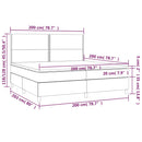 vidaXL világosszürke bársony rugós ágy matraccal 200x200 cm