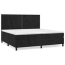 vidaXL fekete bársony rugós ágy matraccal 200x200 cm